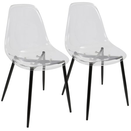 LUMISOURCE Clara Dining Chair in Black and Clear, PK 2 CH-CLRA BK+CL2